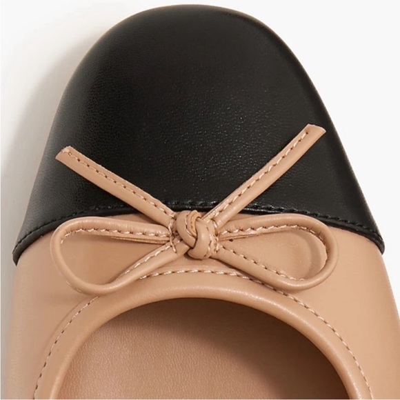 J.Crew Cap Toe Ballet Block Heels Two Tone Black/Beige Size 9M - Picture 5 of 8
